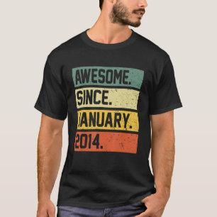 9e verjaardag 9 jaar oud Geweldige sinds januari 2 T-shirt