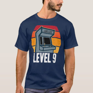 9e verjaardag 9 jaar oude videogame Level 9 Retro T-shirt