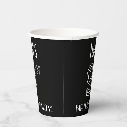 9e verjaardag: Art Deco Style + aangepaste naam Papieren Bekers (Rechts)