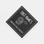 9e verjaardag: Art Deco Style + aangepaste naam Servet (Hoek)