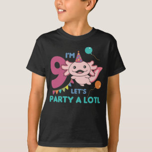 9e verjaardag Axolotl Negen jaar oude Cute Axolotl T-shirt