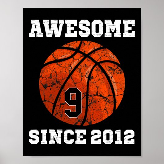 9e verjaardag Basketbal Liefhebber Gift 9 Jaar Oud Poster (Voorkant)