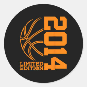 9E VERJAARDAG BASKETBAL LIMITED EDITION 2014 RONDE STICKER