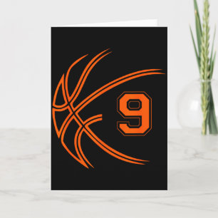 9e verjaardag basketbal negen 9 jaar oude jongens kaart