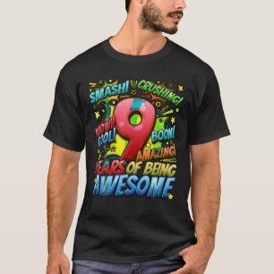 9e verjaardag Comic Style Geweldige sinds 2014 9 j T-shirt