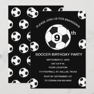 9e Verjaardag Feest Voetbal Zwarte Jongens Sport Kaart