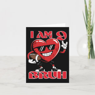 9e Verjaardag Football Hart Bruh Valentijnsdag B Kaart