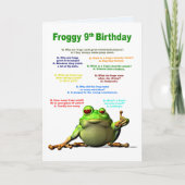 9e verjaardag, Frog Jokes Kaart (Voorkant)