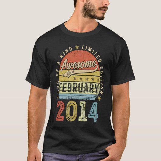 9e verjaardag Geweldige sinds februari 2014 9 jaar T-shirt (Voorkant)