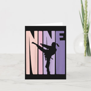 9e Verjaardag Gift Karate Retro Taekwondo Martial Kaart