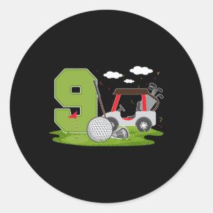 9e Verjaardag Golf 9 Jaar Oude Verjaardag Party Go Ronde Sticker
