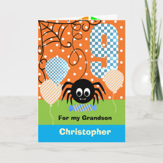 9e verjaardag Halloween voor kleinzoon Kaart