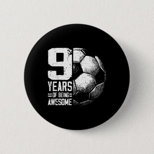 9e verjaardag Jongen Meisje Voetballer Voetbal 9 J Ronde Button 5,7 Cm