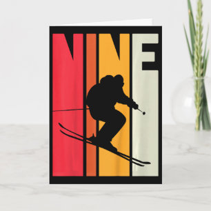 9e verjaardag jongen retro ski liefhebber skiler 9 kaart