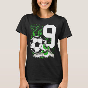 9e verjaardag jongens 9 jaar voetbal voetballer ve t-shirt