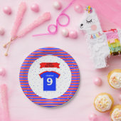 9e verjaardag jongens, aangepaste naam papieren bordje (Feest)