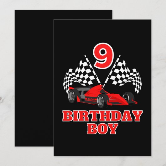 9e verjaardag kaart (Voorkant / Achterkant)