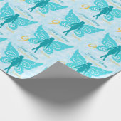 9e verjaardag kleindochter Fairy Blue Cadeaupapier (Hoek)