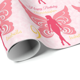 9e verjaardag kleindochter Fairy Pink Cadeaupapier