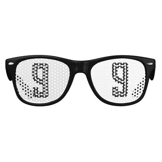 9E VERJAARDAG LEEFTIJD 9 RETRO PARTY ZONNEBRIL (Voorkant)