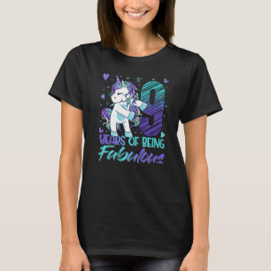 9e verjaardag negende jaar oud meisje Flossing Uni T-shirt