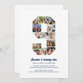 9e verjaardag nummer 9 aangepaste foto collage kaart (Voorkant / Achterkant)