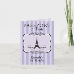 9e verjaardag Paris Passport Invitation