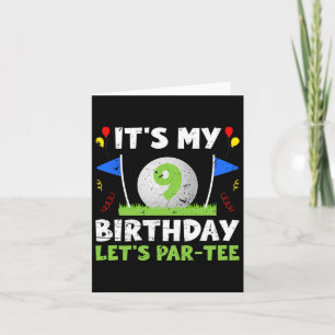 9e Verjaardag Party Golf Boy 9 jaar oude golfer Kaart