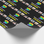 9e verjaardag: Regenboog "9"; Aangepaste foto's &  Cadeaupapier (Hoek)