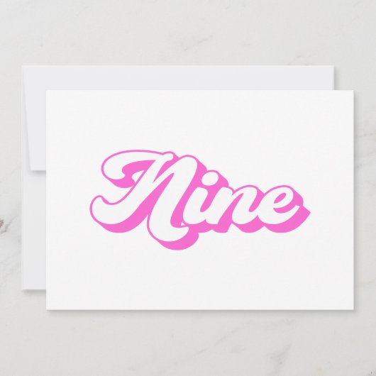 9e verjaardag Retro Meisje Kaart (Voorkant)