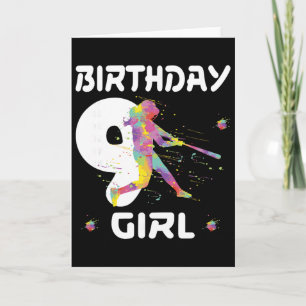 9e verjaardag Softll Nine 9 jaar oud meisje Kaart
