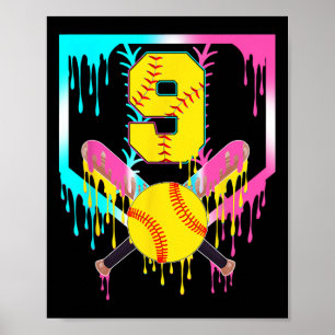 9e Verjaardag Softll Thuisplaat Drip Ijs 9 Jaar O Poster