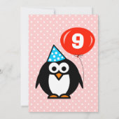 9e verjaardag uitnodiging voor een feest met een g (Achterkant)