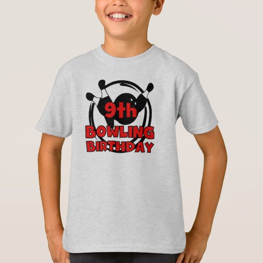 9e verjaardag van de Bowling T-shirt (Voorkant)