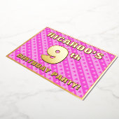 9e verjaardag van de opstand - vuurroze harten en folie uitnodiging (Gedraaid)