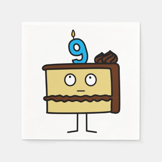 9e verjaardagstaart met kaarsen servetten (Voorkant)