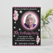 9ème invitation de photo d'anniversaire de filles (Debout devant)