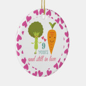 9ème Ornement mignon de couples d'anniversaire (Droite)