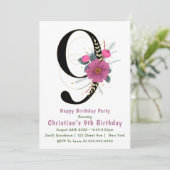 9ème typographie florale Invitations d'anniversair (Debout devant)