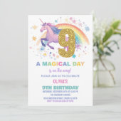 9ème Unicorn Invitations d'anniversaire (Debout devant)