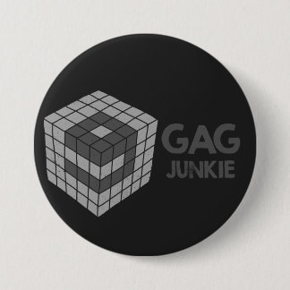 9gag junkie logo in kubus ronde button 7,6 cm