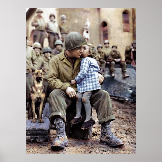 9th Armored Division Technicia, Frankrijk, 1945 Poster (Voorkant)