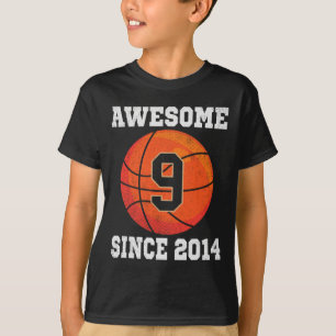 9th Birthday Basketbal Liefhebber 9 Jaar Oud T-shirt