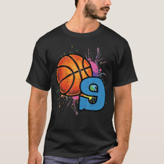 9th Birthday Basketball 9 Year Old Bday Sports Boy T-shirt
