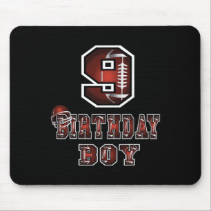 9th Birthday Boy 9 Years Old Football Lover Theme Muismat