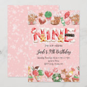 9th Birthday Christmas Party Invitation (Devant / Derrière)