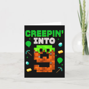 9th Birthday Gamer Pixel Creepin' Into 9 Videogame Kaart