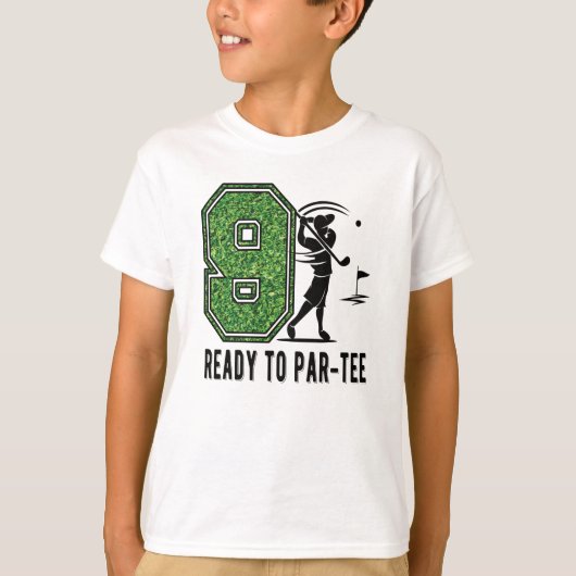 9th Birthday Gift Golf Player 9 Year Old Boy T-shirt (Voorkant)