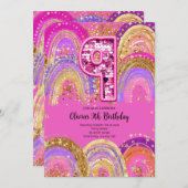 9th Birthday Girls Invitation (Devant / Derrière)