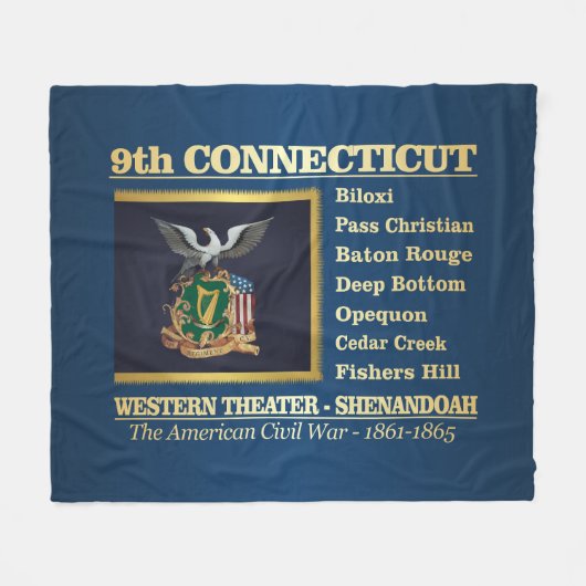 9th Connecticut Infantry (BH) Fleece Deken (Voorkant (Horizontaal))